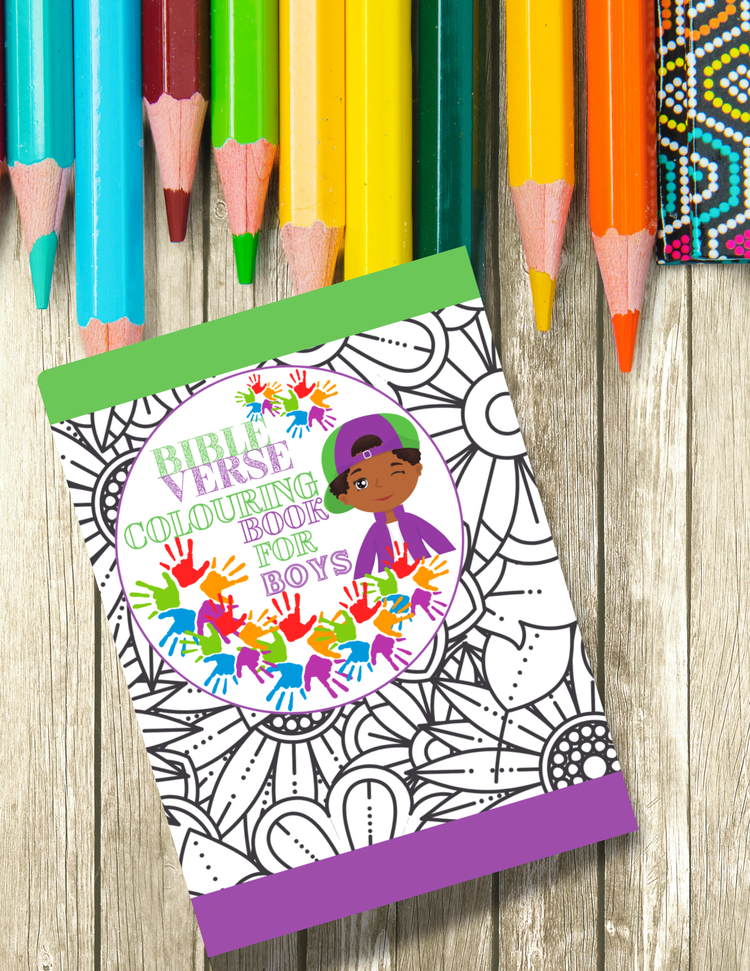 Bible Verse Colouring Book For Boys (PAPERBACK)