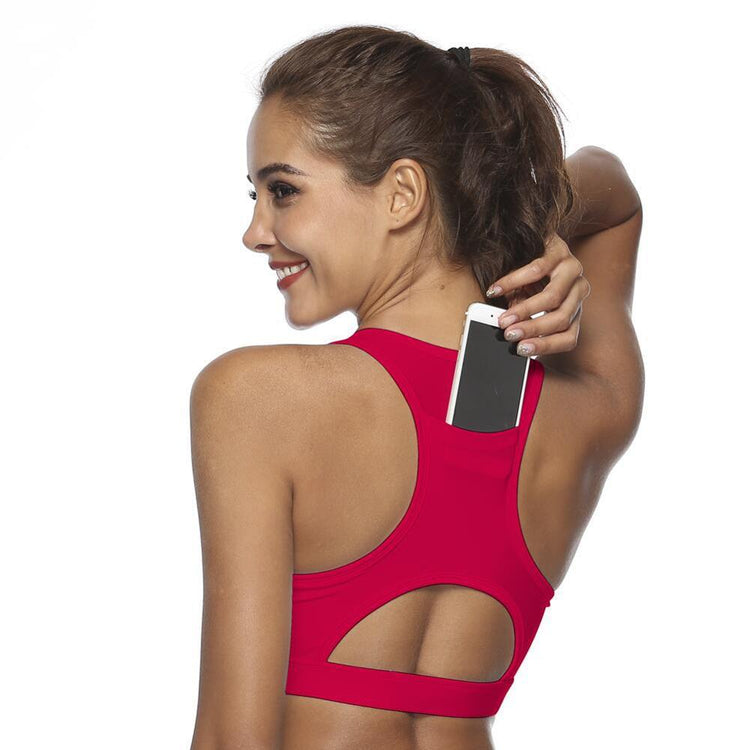 Women Sports Bra with Phone Pocket