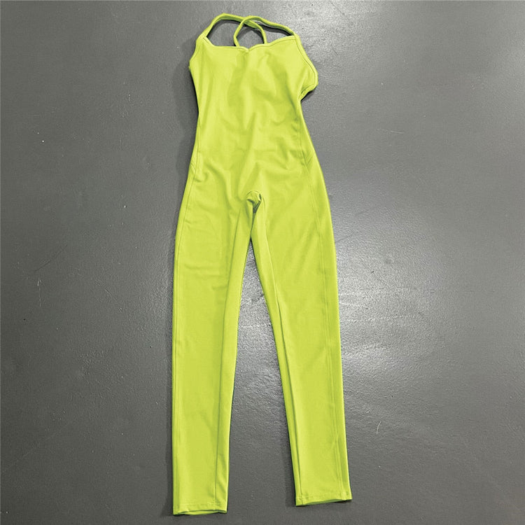 Backless Sports Lycra Fitness Overalls_4
